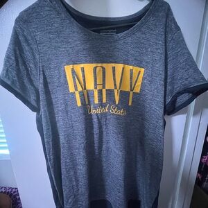 Champion Gray Short Sleeve Tee with Yellow NAVY Graphic